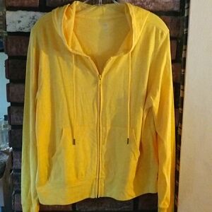 NWT Ideology Zip Hoodie, L Bright Yellow